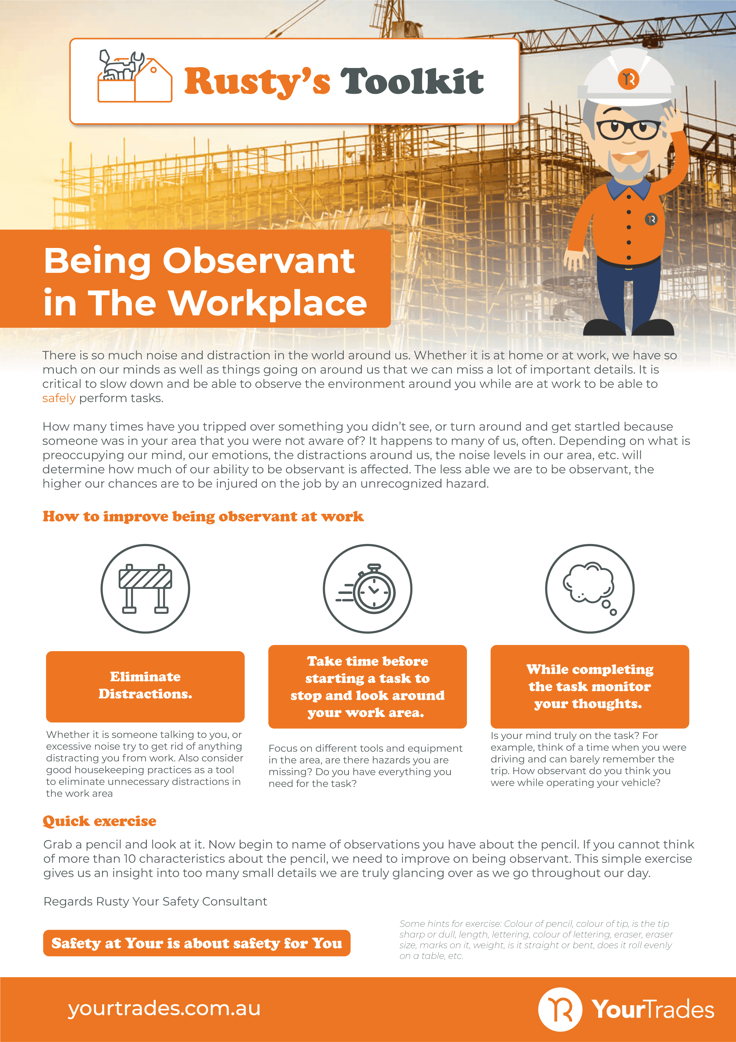 Being observant in the workplace_One Pager - Infographic